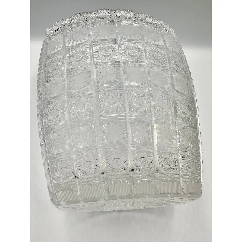 Vintage Bohemia Crystal Handmade and Hand-Cut Large Heavy Vase
